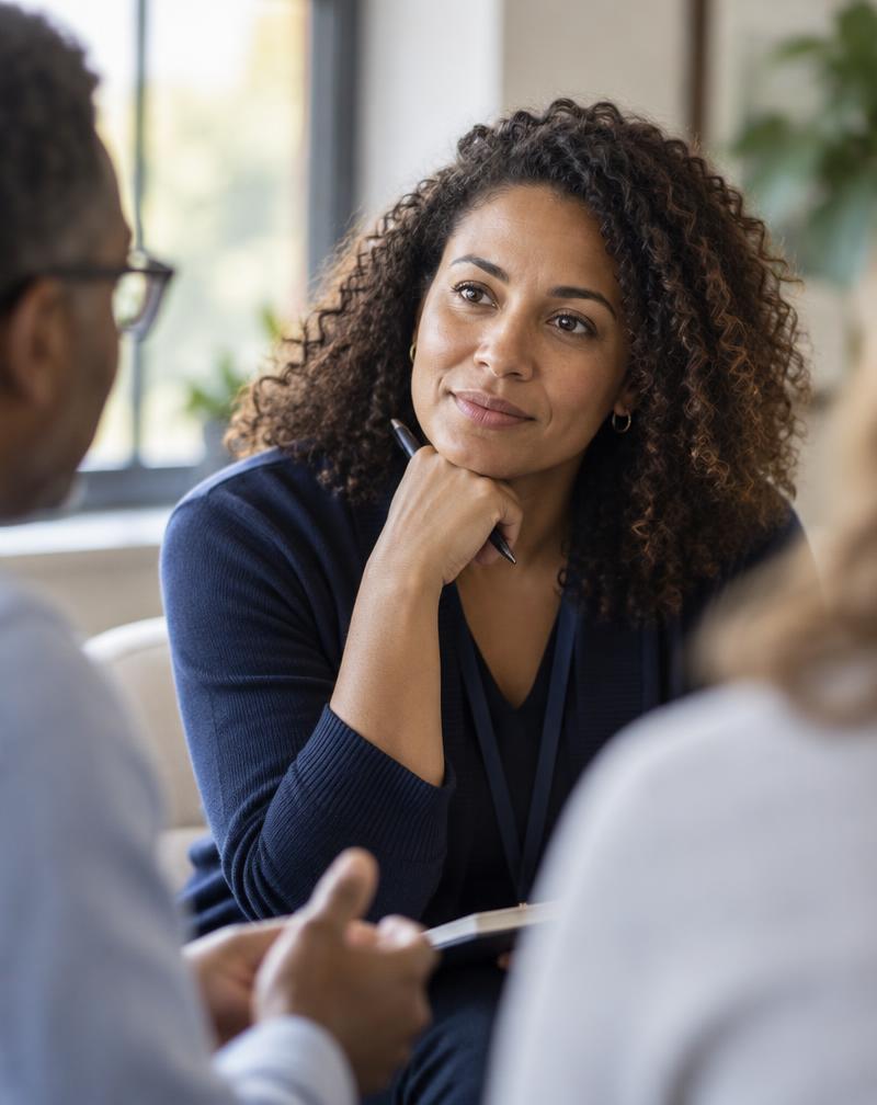 A professional listening attentively in a consultation